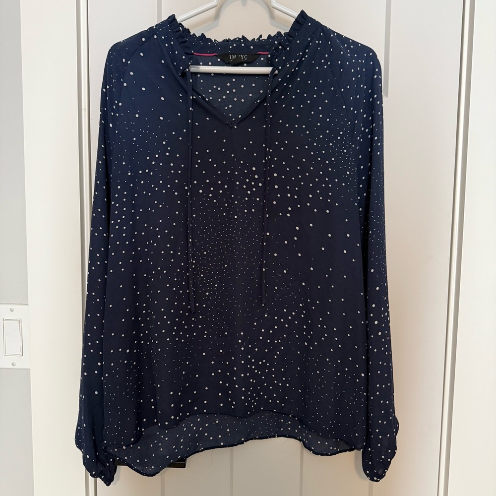 Women's Navy Polka Dot Blouse